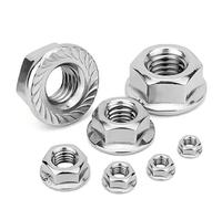 1-50 piezas M3 M4 M5 M6 M8 M10 M12 M16 M20 304 cabeza hexagonal de acero inoxidable dentado Spinlock bloqueo tuercas con reborde DIN6923(M12 x 5pcs)