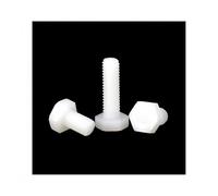 1/50 Uds DIN933 M3 M4 M5 M6 M8 M10 M12 M14 M16 plástico blanco aislado exterior hexagonal cabeza hexagonal tornillo 5-120mm(10mm,10pcs M5)