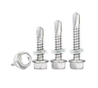 1-50 Uds Tornillos De Perforación Hexagonales Juntas Goma Acero Inoxidable 410 M4.2 .8 M5.5 M6.3 Roscado Azulejos Color(M6.3x25mm 20pcs)