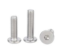 1/50x M1.6 M2 M2.5 M3 M4 M5 M6 M8 M10 M12 304 hexagonal de acero inoxidable, tornillo de cabeza de oblea súper plano ultradelgado(35mm,50pcs M3)