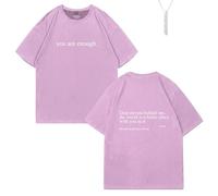1,547 Camiseta You Are Enough (Eres Suficiente) para Hombres y Mujeres | Camiseta Dear Person Behind Me (Querida Persona detrás de mí) | Camisetas Inspiradoras y positivas (Pink,L)