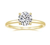 1,5CT Sterling Silver Engagement Anillos de compromiso redondo Solitario Cubic Zirconia CZ Rings de promesa de boda para sus alianzas de boda para mujeres Tamaño 3-13