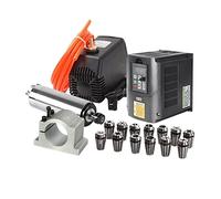 1.5kw 11 0ac Motor de husillo refrigerado por agua Cnc Kit + Inverter + Montaje de sujeción de 65 mm + 13pcs Er11 Tubo de agua de collet + 5m + bomba de agua 110,Más estable