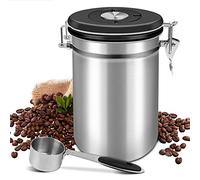 1.5L Bote Café HerméTico,Recipiente Contenedor de Café de Acero Inoxidable | 1500 ml Recipiente Cafe Hermetico de 650g con Cuchara , Cafés con Seguimiento de Fecha, para Grano o Cafe molido, Té, Nueces