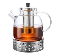 1.5L Tetera De Cristal Con Calentador De Acero Inoxidable, Tetera De Vidrio Con Colador, Jarra De Té De Vidrio De Borosilicato, Resistente Al Calor Y Al Microondas, Para Té Negro, Té Verde Y Té