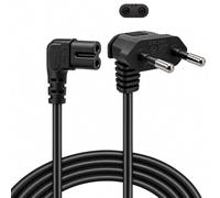 1.5M Cable Alimentación C7 Enchufe EU 2 Pines Gráfica 8 IEC 320 Ángulo 90 | 250V 2.5A Cable para TV Samsung LG Sony Philips Panasonic Sharp Sky High Tech Monitor PS5 PS4 Xbox,Sección0.75mm²