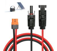 1,5M Cable de carga solar de 12AWG con conector XT60i y XT60i-F, compatible con generadores solares EcoFlow DELTA, estaciones de energía portátiles y paneles solares plegables