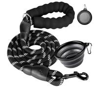 1.5M Correa Perro más Tazón Plegable para Perros, Correa Perro con Mango Acolchado Suave y Nylon Sólido Cuerda, Cuenco Plegable para Perros y Gatos, Adecuado para Adiestramiento,Correr y Senderismo