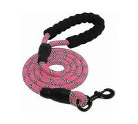 1.5M Dog Lead with Padded Handle Highly Reflective Yarn Waste Bag and Dispenser for All Dog Sizes - Pink
