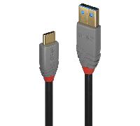 1.5m usb 3.1 type a to c cable 5a pd anthra line