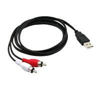 1.5m Usb A Male To 2x Rca Phono Male Av Cable Cord Tv Aux Adapter Line1pcs