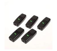 1/5PCS Classic Black Inline On/Off Table Lamp Switches Home Light Boat Shape Switch Wires Cable Electrical Accessories ESSEIEIE(5PCS)