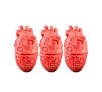 1-5pcs Life Size Halloween Fake Body Parts Prop Decor | 1-5pcs life size silicone fake body parts prop for Halloween haunted house decor.(Heart-3PCS)