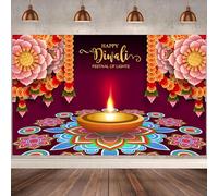 1.5x1.2m Telón de Fondo Diwali Festival de Las Luces de la India Fotografía de Fondo Feliz Diwali Deepavali Decoraciones Banner Photo Booth Props