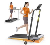 1%-6%-12% Inclinación Cinta de Correr Plegable, 6 en 1 Cinta de Correr, 115 CM Pasamanos Telescópicos Ajustables (95°-105°), 2.5HP Walking Pad para Hogar/Oficina, 12KM/H, Pantalla LED, Remoto, App