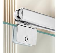 1-6.6 m Kit de Herrajes para Puertas Corredizas de Vidrio de Vidrio Sin Marco con Ruedas Guias y Rieles Puertas Correderas de Aluminio para Puerta de Granero/Armario/Trastero(2.6m/8.5ft)