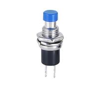 1/6 PCS Mini interruptor pulsador momentáneo redondo de 7 mm, 1NO 1NC, microinterruptor de reinicio automático for electrónica y paneles de control de bricolaje(Blue,6PCS_1NO)