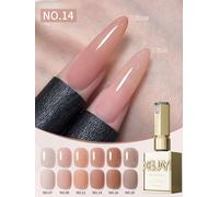 1/6 piezas de esmalte de uñas despegable Jelly Ice Nude de 15 ml, UV/LED - Set, sin formaldehído. Ovalado, brillante. Ideal para Salón y Uso Personal M016