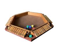 1-6 Players Shut The Box Dice Game, Wooden Board Table Math Game with 6 Dice for Kids & Adults, Picnic, Home, Party or PubYMHC