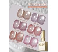 1/6 Uds Nail Art Super brillante Rosa satén ojo de gato Gel de uñas magnético brillante deslumbrante arte de uñas salón DIY hai tang chun-07