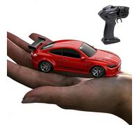 1/64 4WD RC Mini coche de deriva de escritorio, 2.4g de alta velocidad Mini Racing Modelo, Four Wheel Drive with Light, Portable Remote Control Car(Red)