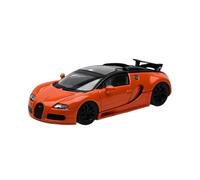 1:64 para Bugatti Veyron Modelo Coche De Aleación Colección De Exhibición De Pasatiempos Adornos A Pequeña Escala Exquisita Artesanía Decoración(Orange)