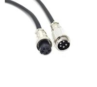 1.64 pies GX16 de 5 polos macho a hembra cable de aviación, GX16 de 5 pines hembra a macho conector Cables eléctricos Panel de montaje Círculo de metal adaptador de cable de aviación para barcos 20AWG