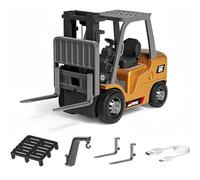 1/64 Scale Alloy RC Forklift Truck, 2.4G Mini Construction Truck with Remote Controller, Cargo Hook, Forks and Pallet, Two-Speed Gears, 10KM/H for Adults Kids Boys and Girls (#A)