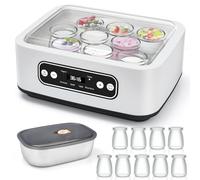 1.6L Yogurtera, Con 9 Latas PortáTiles, 304 Ollas Interiores De Acero Inoxidable, CronóMetro Ajustable Y Calentamiento PTC Para Yogur Casero, Natto, Vino De Arroz Y FermentacióN