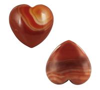 1.73 pulgadas Curación Cristal Cornelian Heart Love Tallado Puff Palm Stone, Piedra de preocupación, Equilibrio de Chakra Reiki-2 piezas