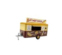 1:76 para Hot Dog Mobile Trailer Modelo De Coche De Aleación Diecast Miniatura Estática Raro Coleccionable