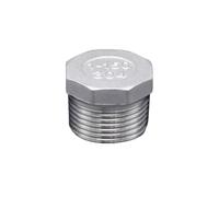1/8 "1/4" 3/8 "1/2" 3/4 "1" 1-1/4 "1-1/2" 2 "tapa De Tapón Extremo Cabeza Hexagonal Macho 304 Accesorio Tubería Acero Inoxidable Plomería(BSPT Male,4")