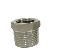 1/8 "1/4" 3/8 "1/2" 3/4 "1" 1-1/4 "1-1/2" hilo macho a hembra adaptador reductor de montaje de tubería de casquillo hexagonal de acero inoxidable 316(3l4 M x 3l8 F)
