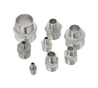 1/8 "1/4" 3/8 "1/2" 3/4 "1" 2 "3" BSP reductor macho unión de pezón hexagonal 304 adaptador de acoplador de conector de montaje de tubería de acero inoxidable(1-1I4 to 3I4)