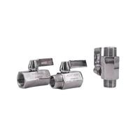 1/8" 1/4" 3/8" 1/2" 3/4" 1" BSP NPT Female Male Mini Sanitary Ball Valve Homebrew Beer SUS 304 316L Stainless With Steel Hanlde(1/2",MALE_BSP SUS316L)