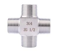 1/8" 1/4" 3/8" 1/2" 3/4" 1" bspt NPT M14 M20 Female Male Cross 4 Ways Splitter Block 304 Stainless Pipe Fitting Connector(BSPT Male,1/2") Plumbing Fittings