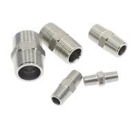 1/8 1/4 3/8 1/2 3/4 1 "Unión de pezón hexagonal de rosca macho 304 conector de instalación de tuberías de acero inoxidable acoplador adaptador de aire de aceite de agua