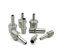 1/8 "1/4" 3/8 "1/2" 3/4 "acero inoxidable 304 BSP rosca macho X lengüeta cola de manguera reductor conector de acoplamiento de junta Pagoda(8mm 3/8")