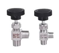 1/8" 1/4" 3/8" 1/2" BSP NPT Male Elbow 90 Degree Angle Needle Valve Crane Elbow 304 Stainless Flow Control Water Gas Oil(1/4",NPT)