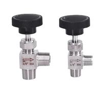 1/8" 1/4" 3/8" 1/2" BSP NPT Male Elbow 90 Degree Angle Needle Valve Crane Elbow 304 Stainless Flow Control Water Gas Oil(3/8",BSPT)