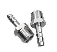 1/8 "1/4" 3/8 "1/2" BSP NPT rosca macho 304 Acero inoxidable alta presión espiga for manguera conector de instalación de tuberías adaptador de acoplamiento(Hose Barb OD-Male 16mm-NPT1I4)