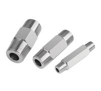 1/8 "1/4" 3/8 "1/2" BSP NPT rosca macho de alta presión hexagonal pezón largo 304 accesorio de tubería de acero inoxidable 40mm 50mm 60mm 80mm 100mm(BSPT1I2-(L 50mm))