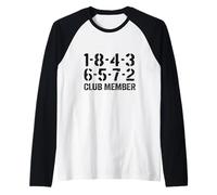 1-8-4-3-6-5-7-2 Miembro del Club 18436572 Orden de despido Big Block Camiseta Manga Raglan