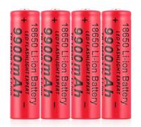 18650 Pilas Recargable, 18650 3,7V Litio Batería, 18650 Li-Ion Recargable Batería, 9900mAh Alta Capacidad Batería Linterna/Dron/Luces Solares, Batería de Larga Vida (4Pcs)
