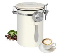 1.8 L Bote Café HerméTico, Recipiente Cafe Hermetico con Cuchara, Recipiente para Cafés de Acero Inoxidable con Seguimiento de Fecha, l con Válvula de Escape, para Grano o Cafe molido, Té, Nueces
