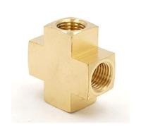 1/8" NPT Female Cross 4 Ways Brass Pipe Fitting Connector Adapter Water Gas Oil Fuel