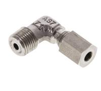 1/8'' NPT Macho x 4LL Acero inoxidable Codo de 90 grados Anillo de corte 100 Bar DIN 2353