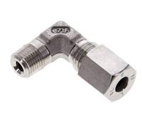 1/8'' NPT Macho x 6L Acero inoxidable Codo de 90 grados Anillo de corte 315 Barra DIN 2353