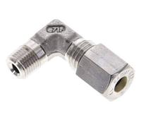 1/8'' NPT Macho x 6L Acero inoxidable Codo de 90 grados Racor de compresión 315 Bar DIN 2353