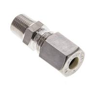 1/8'' NPT Macho x 6L Racor de compresión recto de acero inoxidable 315 Bar DIN 2353